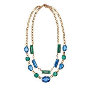 AVON FIREWORKS STATEMENT NECKLACE (GREEN & BLUE ~ 21" L) "RARE" ~ NEW SEALED!!!